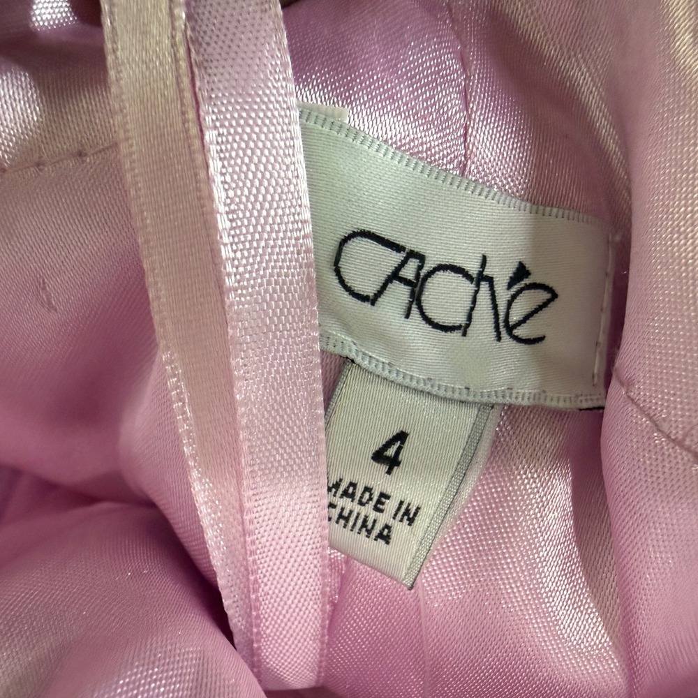 Cache Strapless Ruffle Mini Dress Pink Purple Floral Y2K Fantasy Fairycore Sz 4 - Picture 10 of 13